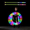 Programmable LED Light Sticks, Set of 2 Sticks, 24 RGB Pixels Each, App Control, Custom Pictures and Animations, USB-C Rechargeable, 9 Inches, Glow Wand for Parties, Concerts, Night Light