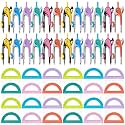24 Set CHENGU Compass and Protractor Set, Operation Christmas Items Bulk Multicolor Compass Geometry Tool 6 Inch 180 Degree, Math Graphing Drawing Tools for Office and School Supplies (Six Colors)