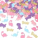240 Pieces Girl Dinosaur Confetti Table Scatter for Dino Theme Birthday Party Cute Dinosaur Confetti Table Decoration Arts Crafts DIY Baby Shower Birthday Party Supplies Decorations for Little Kids