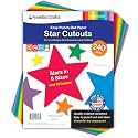 Star Cutouts, Multicolor, 6 Sizes, 240 Piece, Bulletin Board Decor