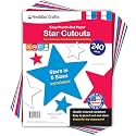 Star Cutouts, Patriotic Red White Blue, 241 Piece
