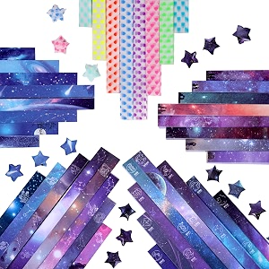 2434 sheets star origami paper luminous starry sky planet star paper strips double sided origami stars paper solid color lucky star decoration paper strips diy hand art crafts