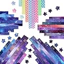 2434 Sheets Star Origami Paper Luminous Starry Sky Planet Star Paper Strips Double Sided Origami Stars Paper Solid Color Lucky Star Decoration Paper Strips DIY Hand Art Crafts