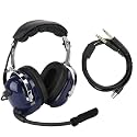 24dB Noise Reduction Hearing Protection, Clear Voice, Dual Plug Pilot Headphone for Aviation, Double Channels Audio Speaker, Adjustable Headband, Windproof Foam Microphone,