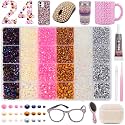 24Grids Color Rhinestones Kit, Pink Gold Silver AB Clear Purple Yellow Gems