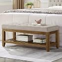 24KF Large Rectangular Upholstered Tufted Linen Fabric