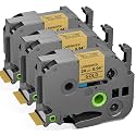 24mm 0.94" Label Tape Compatible with Brother P-Touch TZe-851 Black on Gold