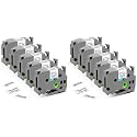 24mm 0.94" Laminated White TZ Tape Replacement for Brother Label Maker Tape (Pack of 2)