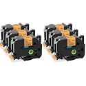 24mm 1" Black on Orange Label Tape Compatible with Brother P-Touch TZe-B51 (Pack of 2)