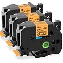 24mm 1" Black on Orange Label Tape Compatible with Brother P-Touch TZe-B51