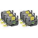 24mm 1 in Black on Yellow Label Tape Compatible with Brother PTouch TZe-651 (Pack of 2)