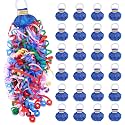 GAILROSO 24Pack No Mess Streamers,Blue Hand Throw Party Poppers
