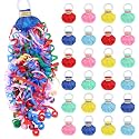 GAILROSO 24Pack No Mess Streamers,Color Mix Hand Throw Party Poppers