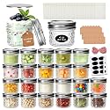 24PACK Mini Mason Glass Canning Jars,4 OZ Jelly Jars with Regular Lids