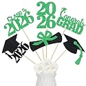 24Pcs 2026 Graduation Centerpieces Sticks Green, Graduation 2026 Party Centerpieces Sticks for Tables 2026 Green 2026 Graduation Table Centerpieces Decorations