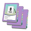 24Pcs/3 Sets Binder Dividers for 3 Ring Binder,8 Tab Binder Plastic Page dividers with Tab,8TAB Set,Multicolor
