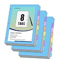 24Pcs/3 Sets Binder Dividers for 3 Ring Binder,8 Tab Plastic Dividers with Tabs, Pastel Color File Dividers, Notebook Dividers for School, Office