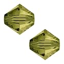 24pcs Adabele Austrian 10mm Faceted Bicone Crystal Beads Khaki Green Compatible with Swarovski Crystals 5301/5328
