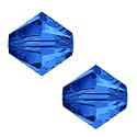 24pcs Adabele Austrian 10mm Faceted Bicone Crystal Beads Sapphire Blue Compatible with Swarovski Crystals 5301/5328