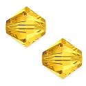 24pcs Adabele Austrian 8mm Faceted Bicone Crystal Beads Light Topaz Yellow Compatible with Swarovski Crystals 5301/5328