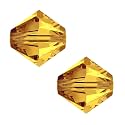 24pcs Adabele Austrian 8mm Faceted Bicone Crystal Beads Amber Yellow Compatible with Swarovski Crystals 5301/5328