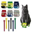 24Pcs Cat Mittens to Prevent Scratching,Cute Patterned Non Slip Cat Booties,Multi Colored Cats Shoes with Adhesive Tabs,Ideal for Bathing Cats,Trimming Nails Walking Puppies