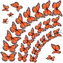 24Pcs Monarch Butterfly Decorations, Monarch Wall Stickers