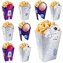 24Pcs Outer Space Themed Paper Popcorn Treat Boxes Candy Cookie Container for Astronaut Galaxy Birthday Party Supplies