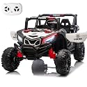 24V 4WD 2-Seater Ride On Toys for Big Kids Age 3-8, White