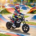 24V Kids Electric Dirt Bike, 350w Motorcycle with 10 MPH Max Speed & 12-Mile Range,Rear Wheel Suspension, Twist Grip Throttle, Rubber Tires
