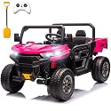 24V Ride on Toys for Kids 4-8, 2 Seater Electric Car with Dump Bed, Pink
