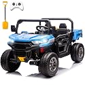 24V Ride on Toys for Kids 4-8, 2 Seater Electric Car with Dump Bed, Blue