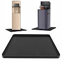 24x16x0.8 Inch Waterproof Water Cooler Mat with Raised Edge - Non-Slip Spill Drip Tray for Cooler Dispensers, Easy to Clean Mat for Floor &amp; Countertop Protection in Kitchen, Office, Bedroom (Black)