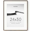 24x30 Picture Frame, Natural Solid Walnut Wood Photo Frame, Rounded Corner