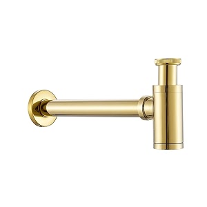 24x7 emall gold bottle trap for basin waste pipe for water outlet bathroom sink wash basin kitchen golden colour -300mm pipe