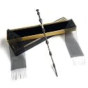 24x7 eMall Premium Polyresin &amp; Metal Magic Wand Wizard Sorcerers Wand with Ribbon Box Metal Core Inside, Life Size 1:1 (Style 1) black