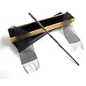 24x7 eMall Premium Polyresin &amp; Metal Magic Wand Wizard Sorcerers Wand with Ribbon Box Metal Core Inside, Life Size 1:1 (Style 4) black