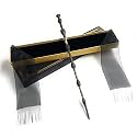 24x7 eMall Premium Polyresin &amp; Metal Magic Wand Wizard Sorcerers Wand with Ribbon Box Metal Core Inside, Life Size 1:1 (Style 1) black