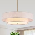 25.6" Large Drum Chandelier, 5-Light Gold Ceiling Light Fixture