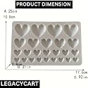 25 Cavity 3D Large Medium and Small Heart Silicone Moulds Handmade Chocolate Candle Soap Bath Soaps Earring Keychain Home Decor DIY Resin Crafting Projects (Pack of 1)