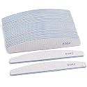 25 Count Coarse Nail Files 80/80 Grit, Reusable Rough Nail Files Double Sided Emery Boards for Acrylic Nails