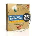 25 Inch Round Tempered Glass Table Top, 1/2 Inch Thick Beveled Polished Edge Heavy Duty Glass Top for Dining, Coffee, Kitchen, and Office Tables by Fab Glass and Mirror