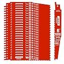 25 Pack 6 Inch 8/14TPI Reciprocating Saw Blades for Diablo Sawzall Blades