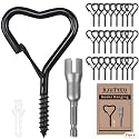 25 Pack Heart Shaped Screw Hooks for Hanging Plants, Ceiling Hooks