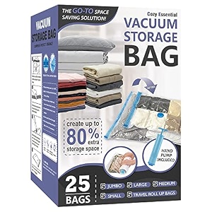 vacuum storage bags with hand pump vacuum seal space saver bags25 combo