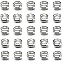 25 Pack Stainless Steel Hose Clamps, 3/8 inch to 5/8 inch Worm Gear Metal Hose Clamps for Pipe, Dryer Repair, Tubing and Fuel Line