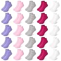 25 Pairs Girls Ankle Socks, Low Cut Toddler Kids Socks for Ages 1-14