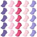 25 Pairs Girls Ankle Socks, Low Cut Toddler Kids Socks for Ages 1-14