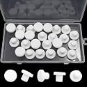 25 Pc 10 mm/0.4 in Silicone Rubber Plug for Round Holes, White