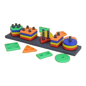 25 pc - 5 shape sorting amp stacking sorter toys early educational geometric blocks puzzles for 1-3 years old age kids boys and girlsbuilding block toybuilding block toypuzzles toys for kids
